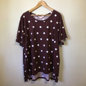 Gothic Minnie Mouse White Polka Dot on Burgundy Long High Low Tee
